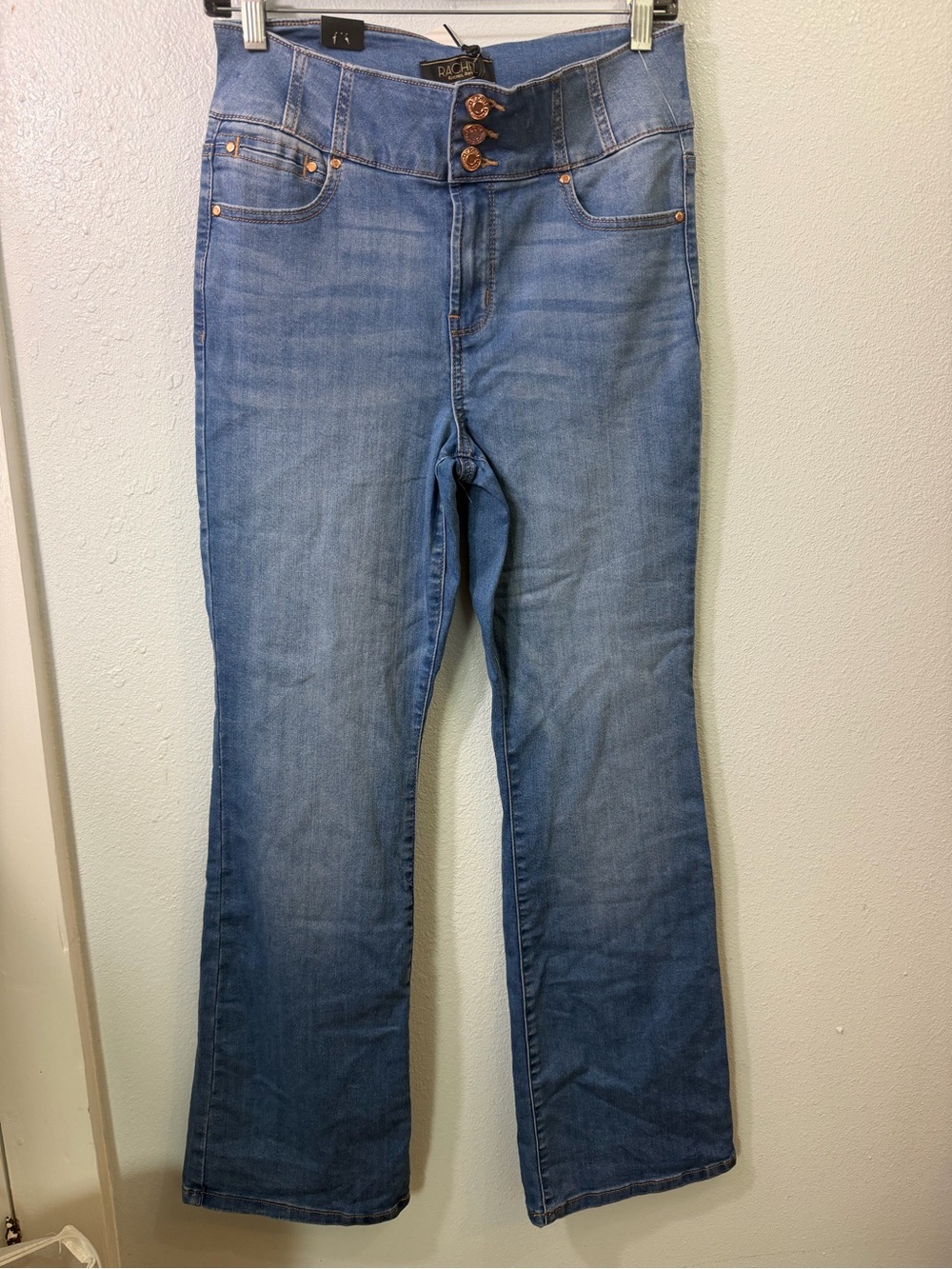 RACHEL Rachel Roy Medium Blue High-Rise Flare Jeans
